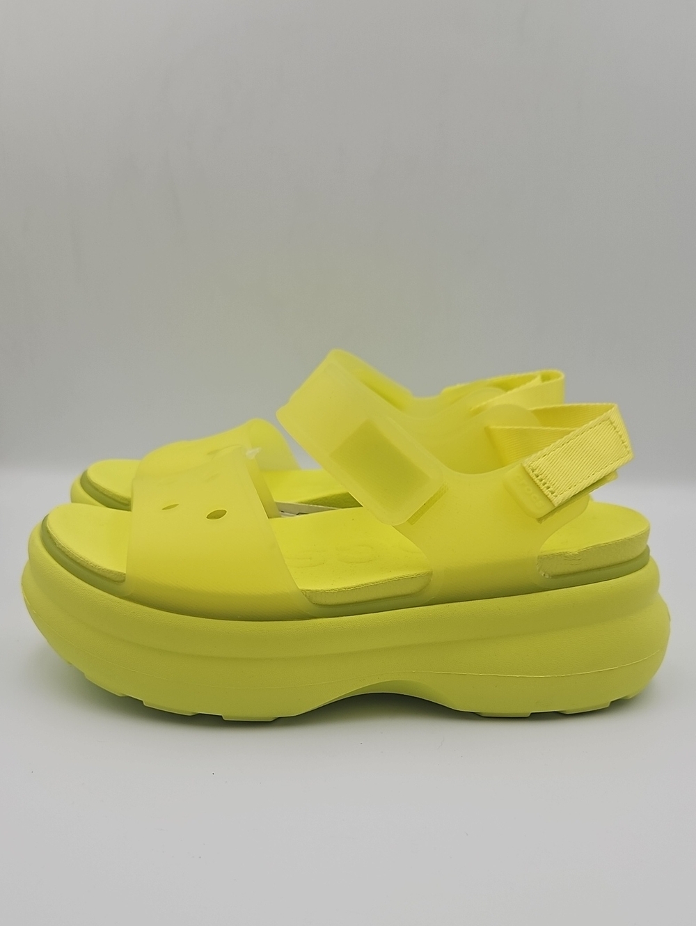 CROCS Neon Yellow Platform Sandals for Women